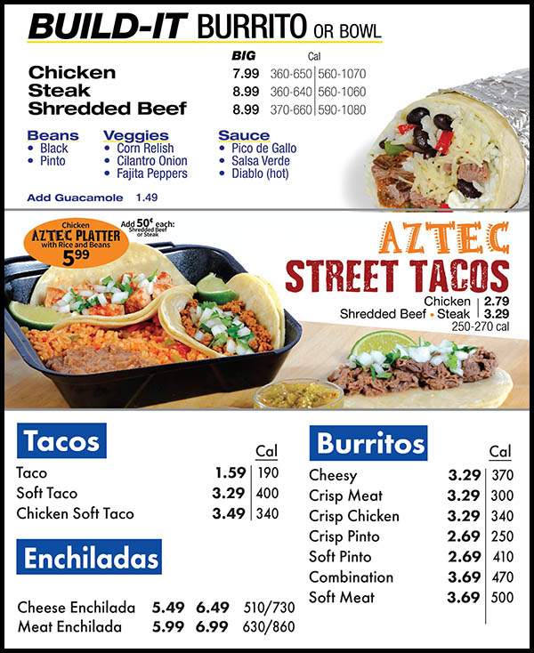 Amigos / Kings Classic Menu - Lincoln NE
13Chicken Bites 4.79 7.89 Meal
810 Cal 1170-1440 Cal
Sauce adds 60-220 Cal
14 Bagel Bun Sandwich
4.99 6.99 Meal
430-780 Cal 790-1340 Cal
• Cool Ranch
Dorito®
Burger
• California
BLT
• Club
15Cheese Frenchee 4.29 6.99 Meal
650 Cal 1010-1280 Cal
.99 Extra
Triangle with Meal
Soft Drinks or Iced Tea
Sm. 1.89 0-220
Med. 1.99 0-270
Lg. 2.29 0-440
Bottled Water 1.99